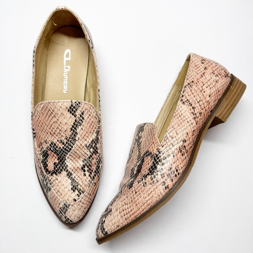 CL by Laundry Francie Snakeskin Loafers Blush Pink